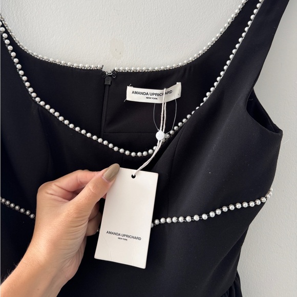AMANDA UPRICHARD NWT Basilia Faux Pearl Mini Dress L - Picture 6 of 9